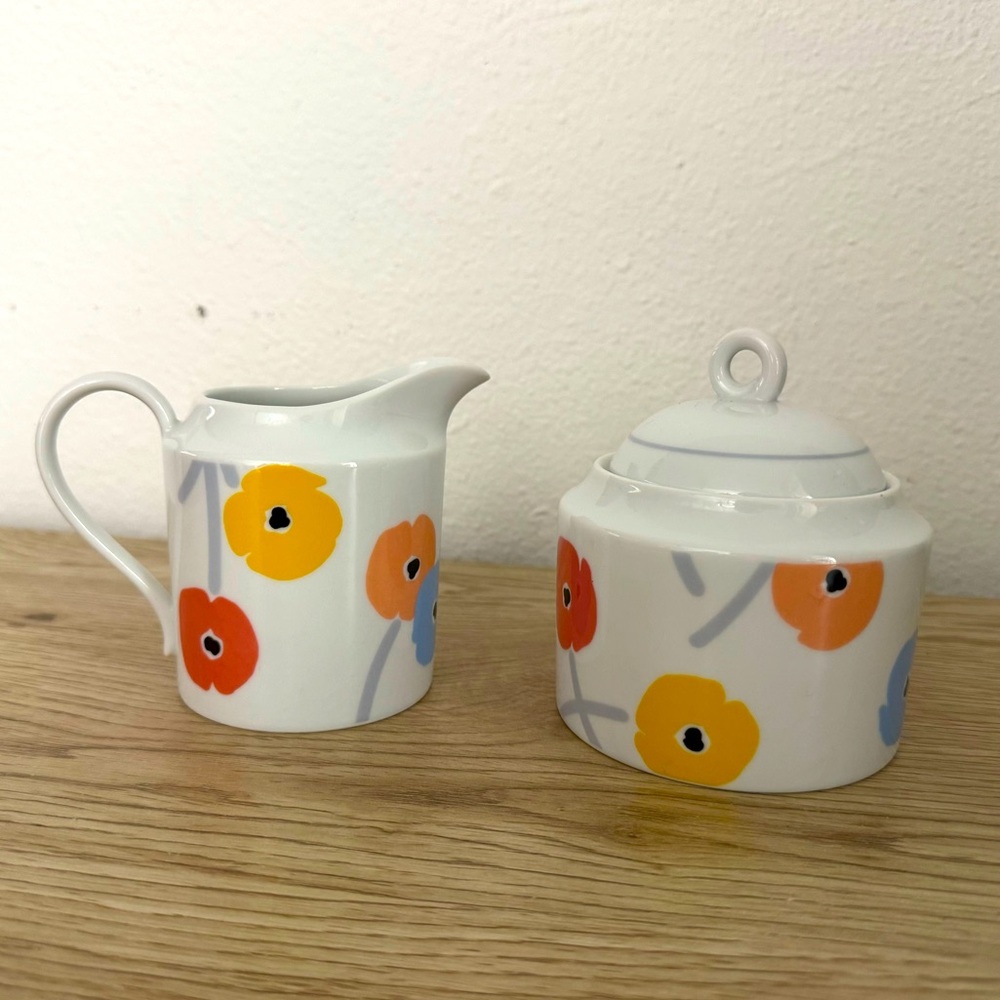 Studio Nova Poppy Promenade Cream and‎ Sugar Bowl Set with Lid Creamer Pitcher